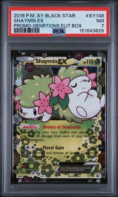 Shaymin ex #XY148 - 2016 Xy Black Star Promo - PSA 7 NM - Pokemon