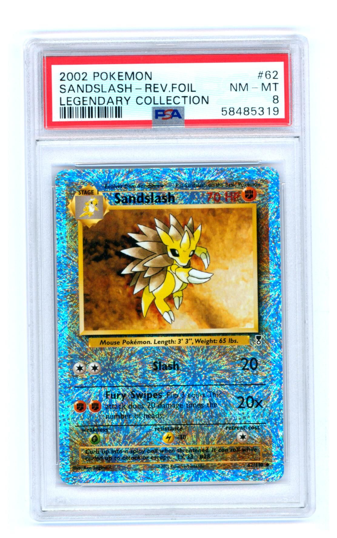 Sandslash 62/110 - Legendary Collection - Reverse Holo - PSA 8 NM-MT - Pokémon