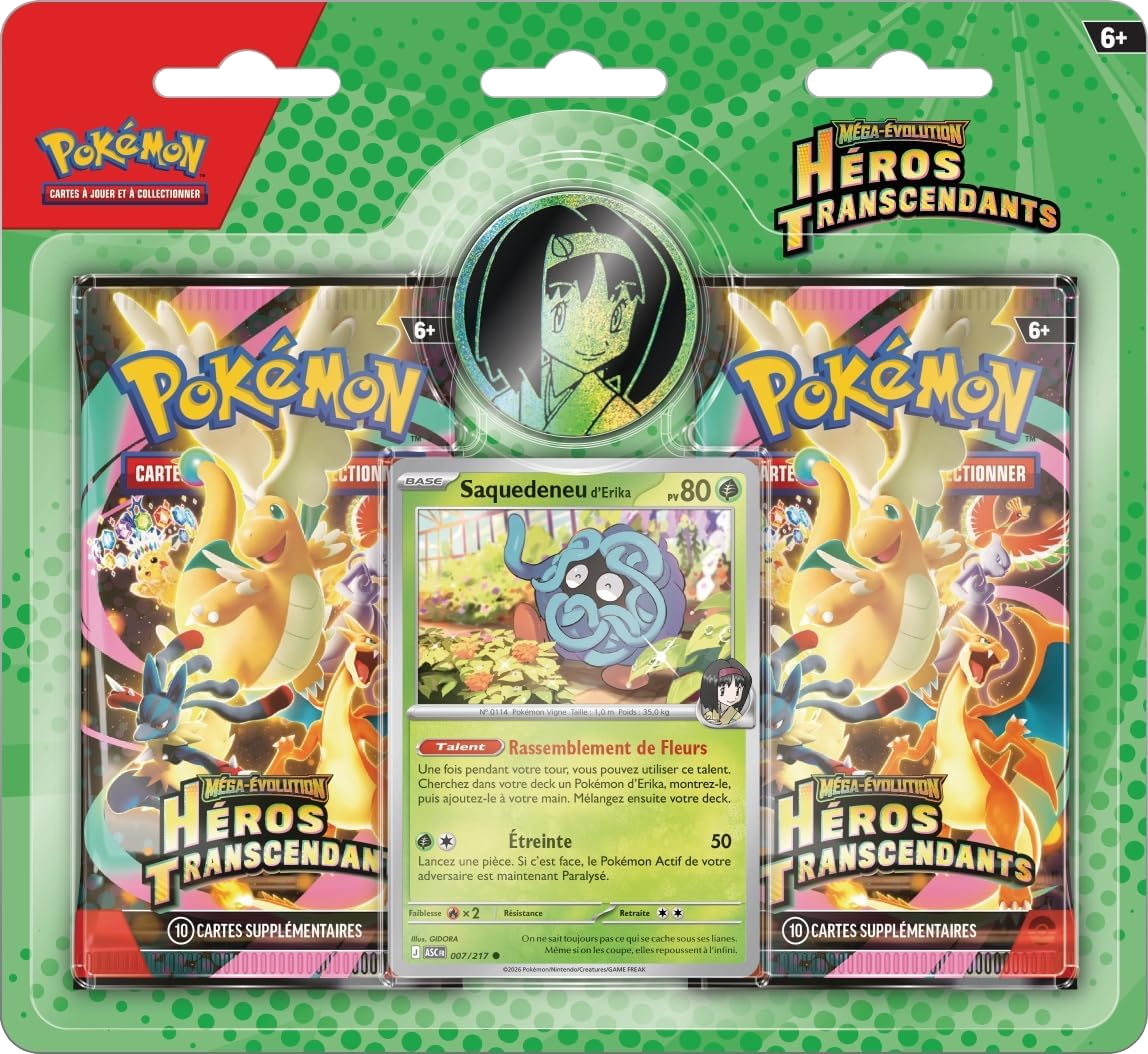Pokémon JCC: ME2.5 - Héros Transcendants Saquedeneu d'Erika 2-Pack Blisters - FR