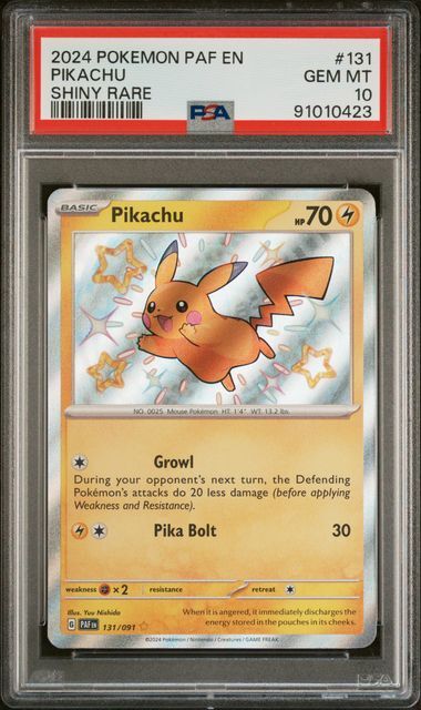 Pikachu #131 - paf Paldean Fates - PSA 10 GEM-MT - Pokemon Pikachu #131 - paf Paldean Fates - PSA 10 GEM-MT - Pokemon