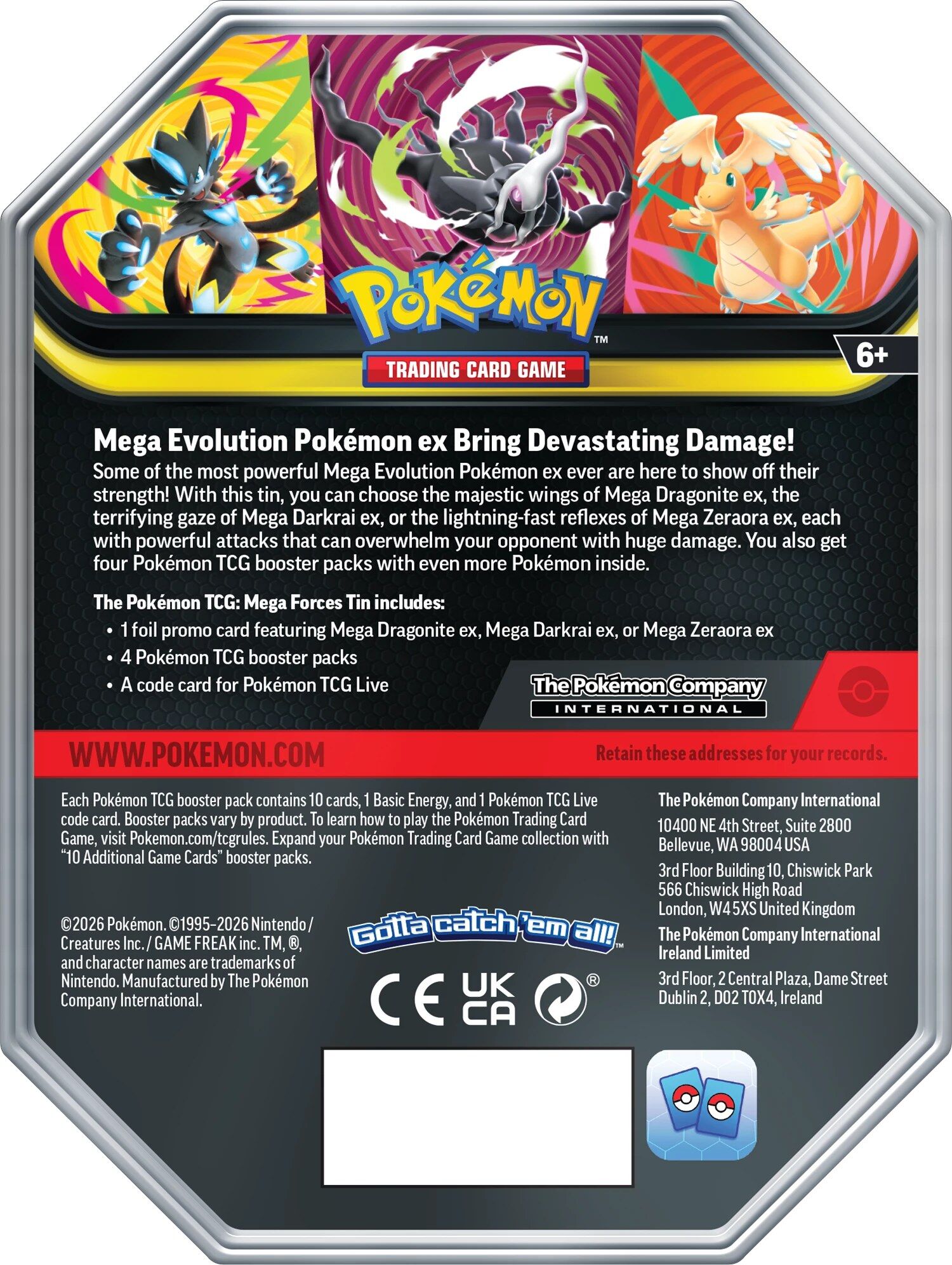 Pokémon TCG: Mega Forces ex Mega Zeraora EX Tin - EN