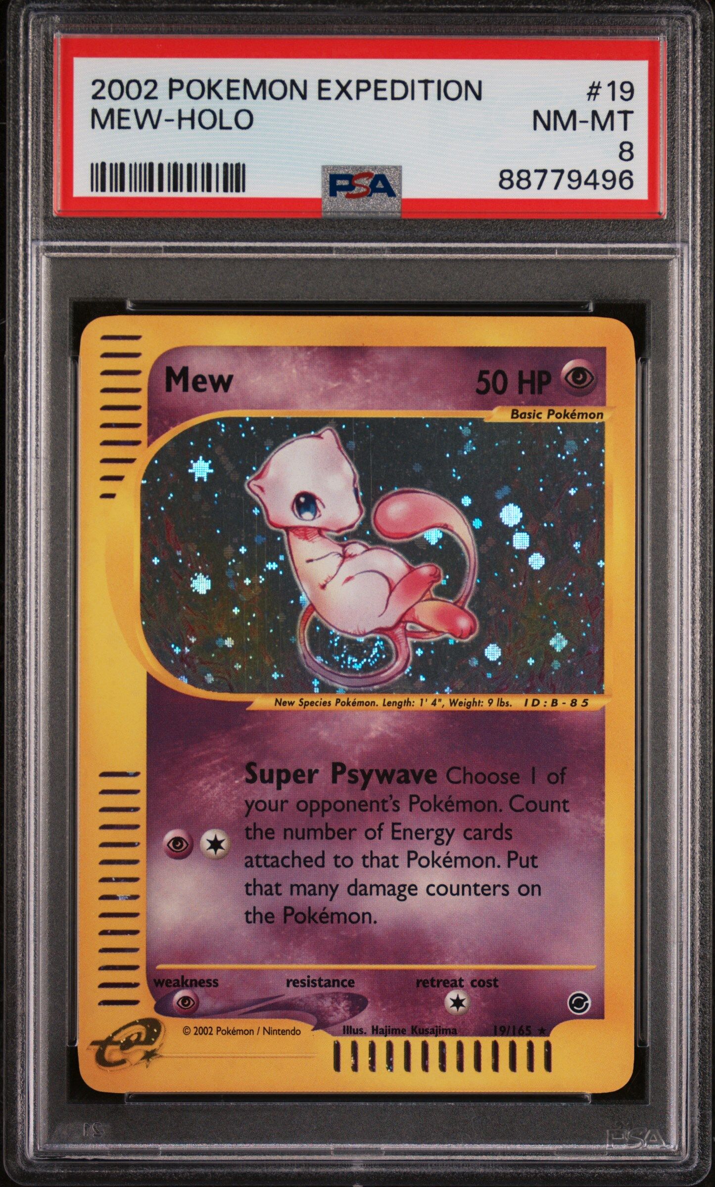 Mew 19/165 - Expedition - Holo Rare - PSA 8 NM-MT- Pokémon