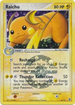 Raichu - 12/112 - Reverse Holo - EN