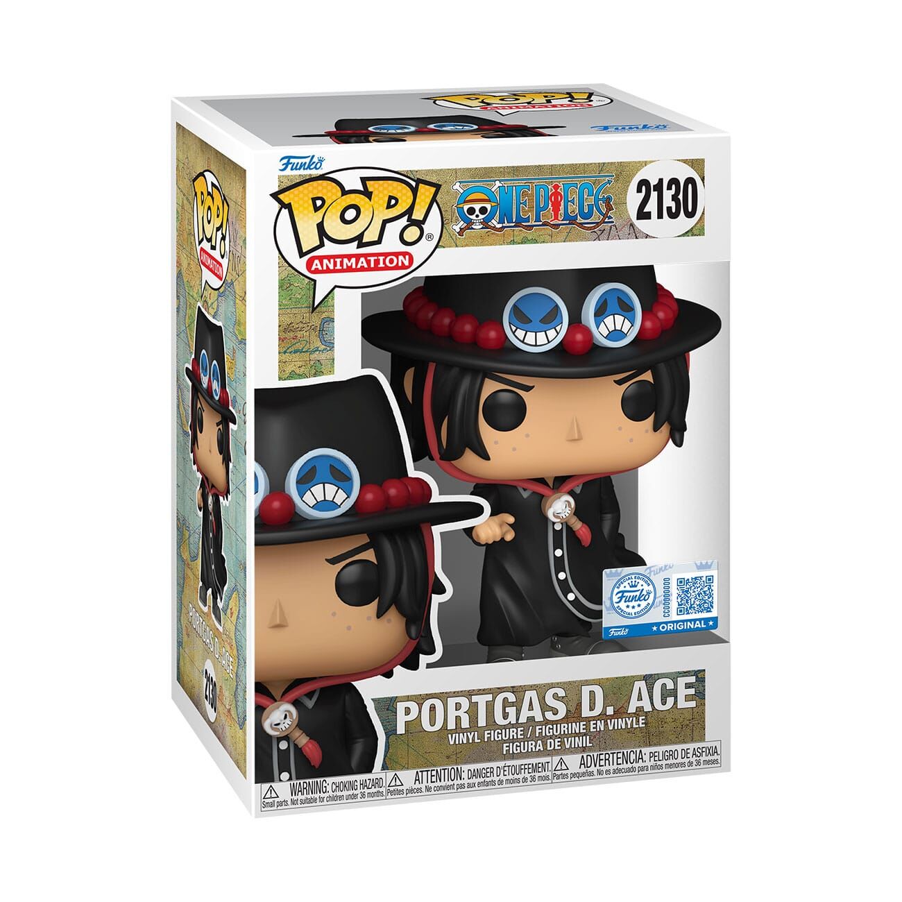 One Piece POP! #2130 - Animation Vinyl Figur Portgas D. Ace - Exclusive Edition 9 cm 