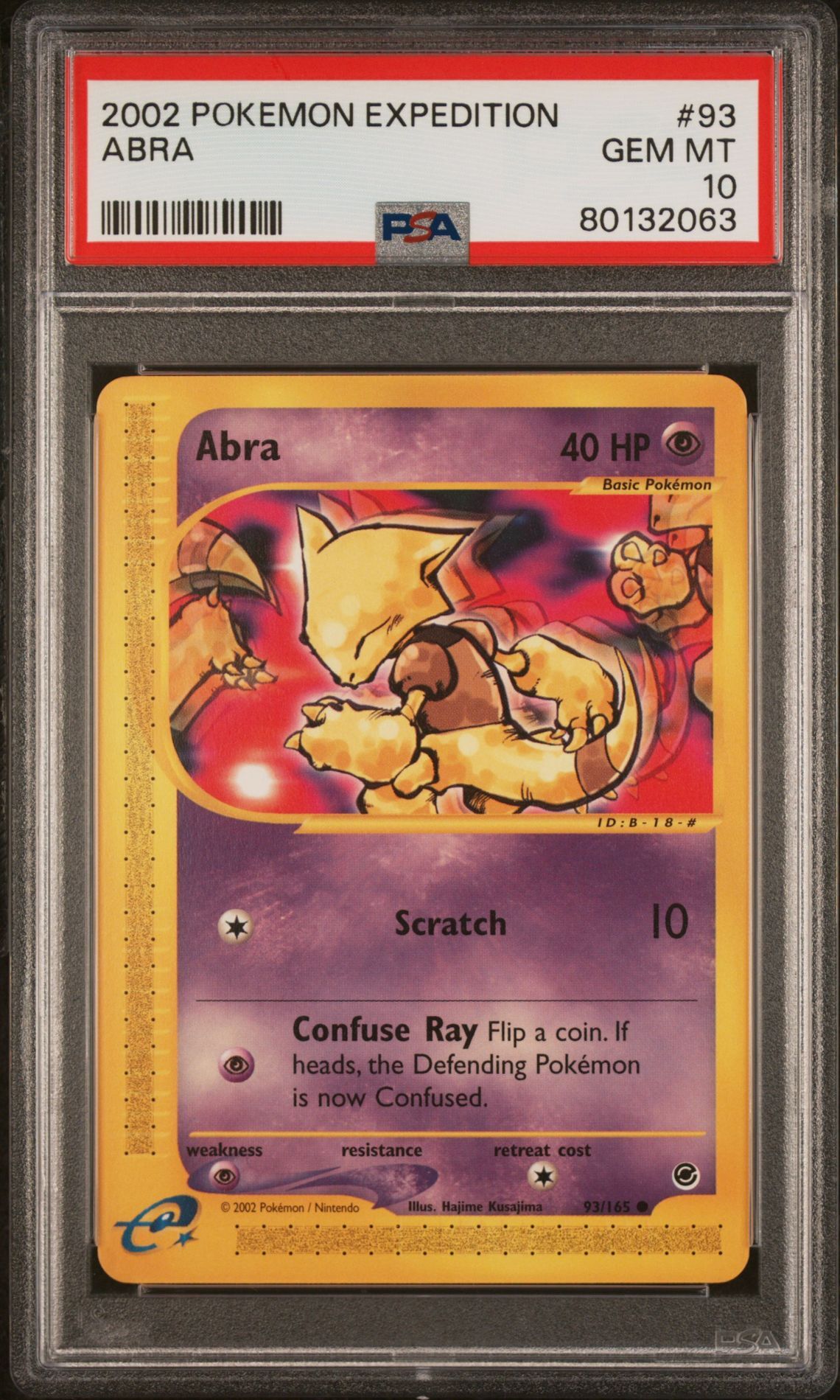 2002 POKEMON EXPEDITION 93 ABRA - PSA 10 GEM-MT 2002 POKEMON EXPEDITION 93 ABRA - PSA 10 GEM-MT