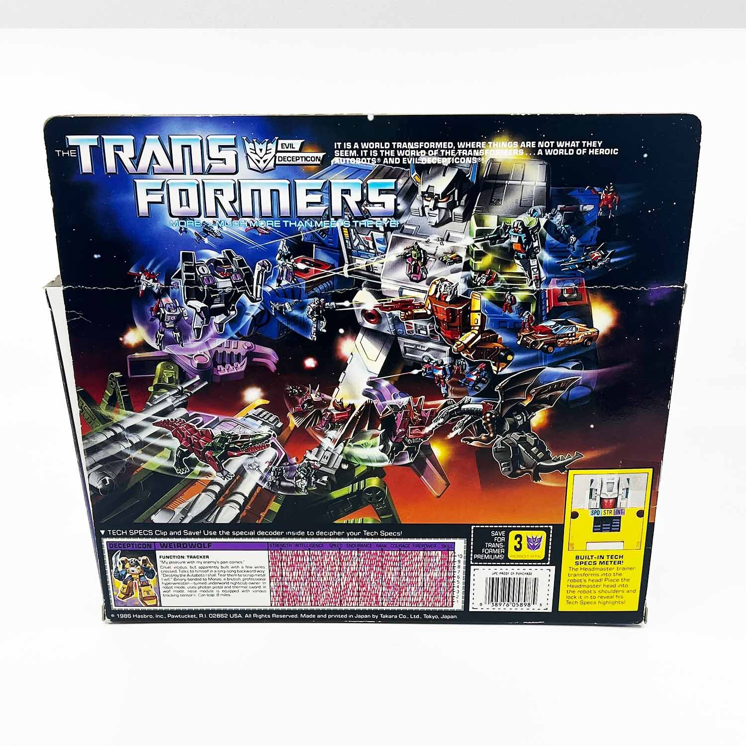 Headmaster Weirdwolf Decepticon Transformers 1986 with Box