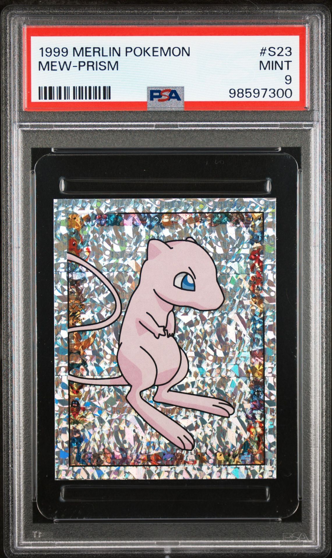 1999 MERLIN POKEMON S23 MEW-PRISM - PSA 9 MINT - Pokémon 1999 MERLIN POKEMON S23 MEW-PRISM - PSA 9 MINT - Pokémon