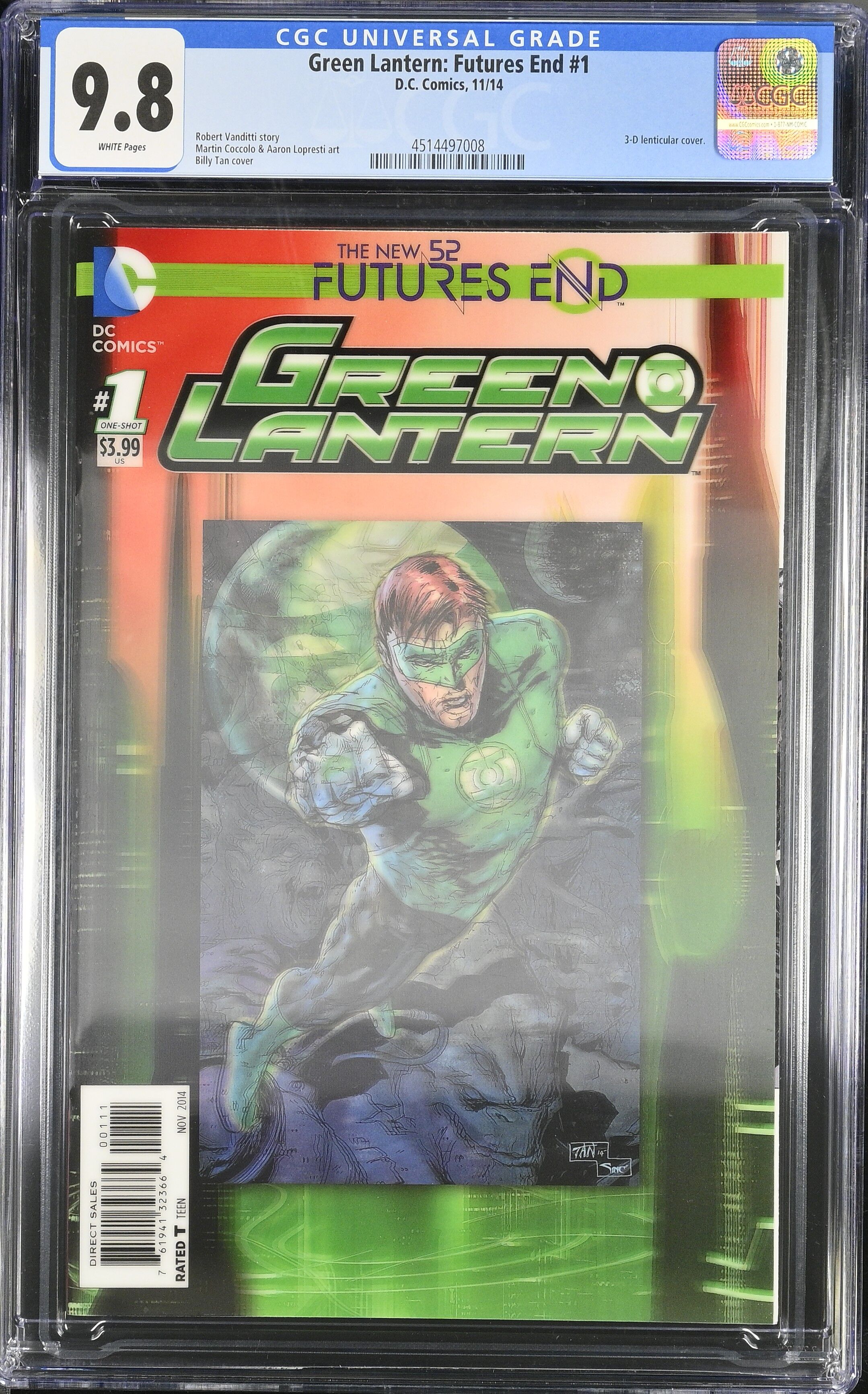 Green Lantern: Futures End #1 CGC 9.8 3D Lenticular Cover Green Lantern: Futures End #1 CGC 9.8 3D Lenticular Cover