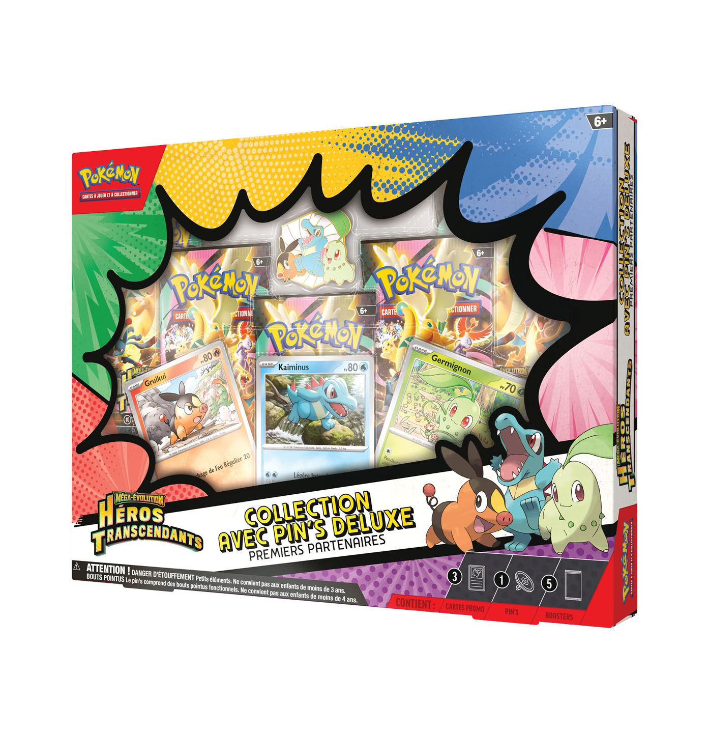 Méga Évolution ME02.5: Héros Transcendants - Collection avec Pin's Deluxe Premiers Partenaires - FR