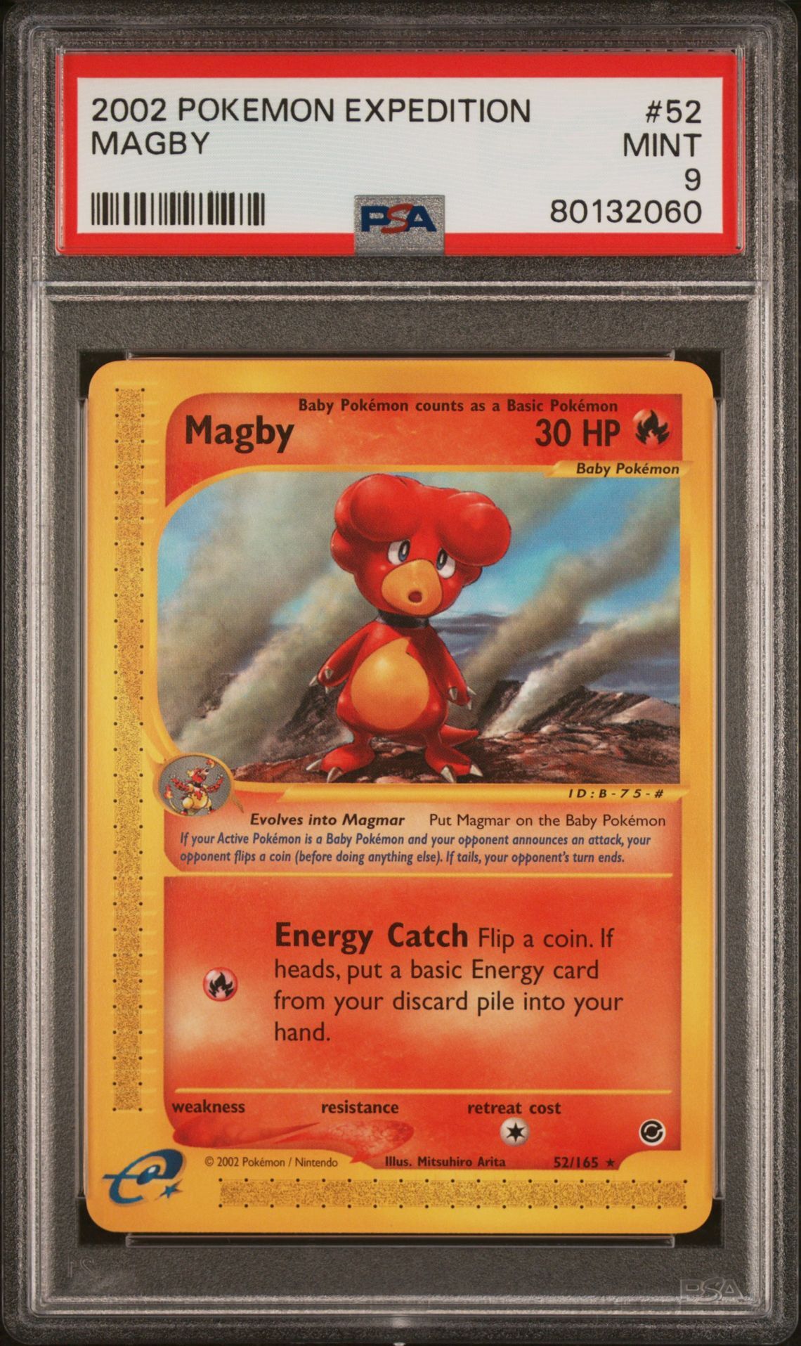 2002 POKEMON EXPEDITION 52 MAGBY - PSA 9 MINT 2002 POKEMON EXPEDITION 52 MAGBY - PSA 9 MINT