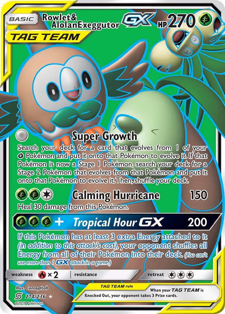Rowlet & Alolan Exeggutor-GX - 214/236 - EN