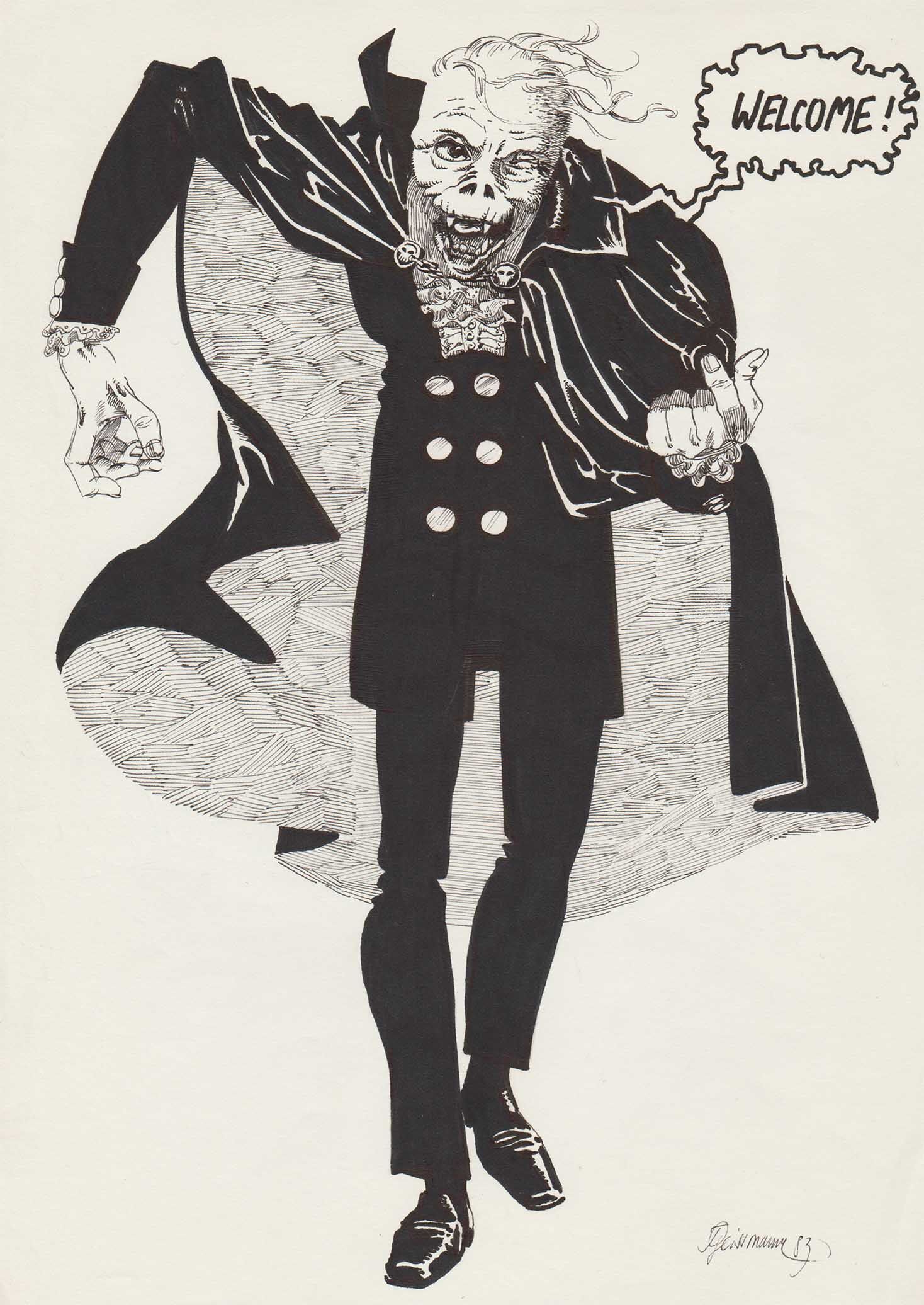 geissmann_dracula_welcome_1983 Welcome! Originalzeichnung