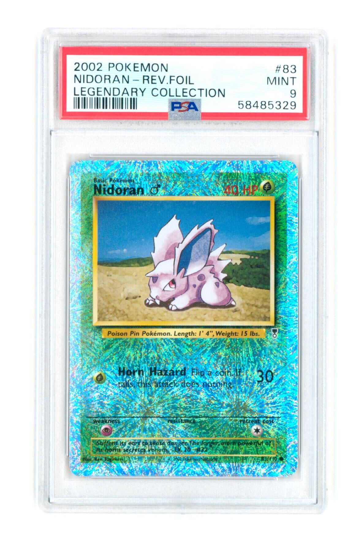 Nidoran 83/110 - Legendary Collection - Rev. Foil - 2002 - PSA 9 Mint - Pokémon