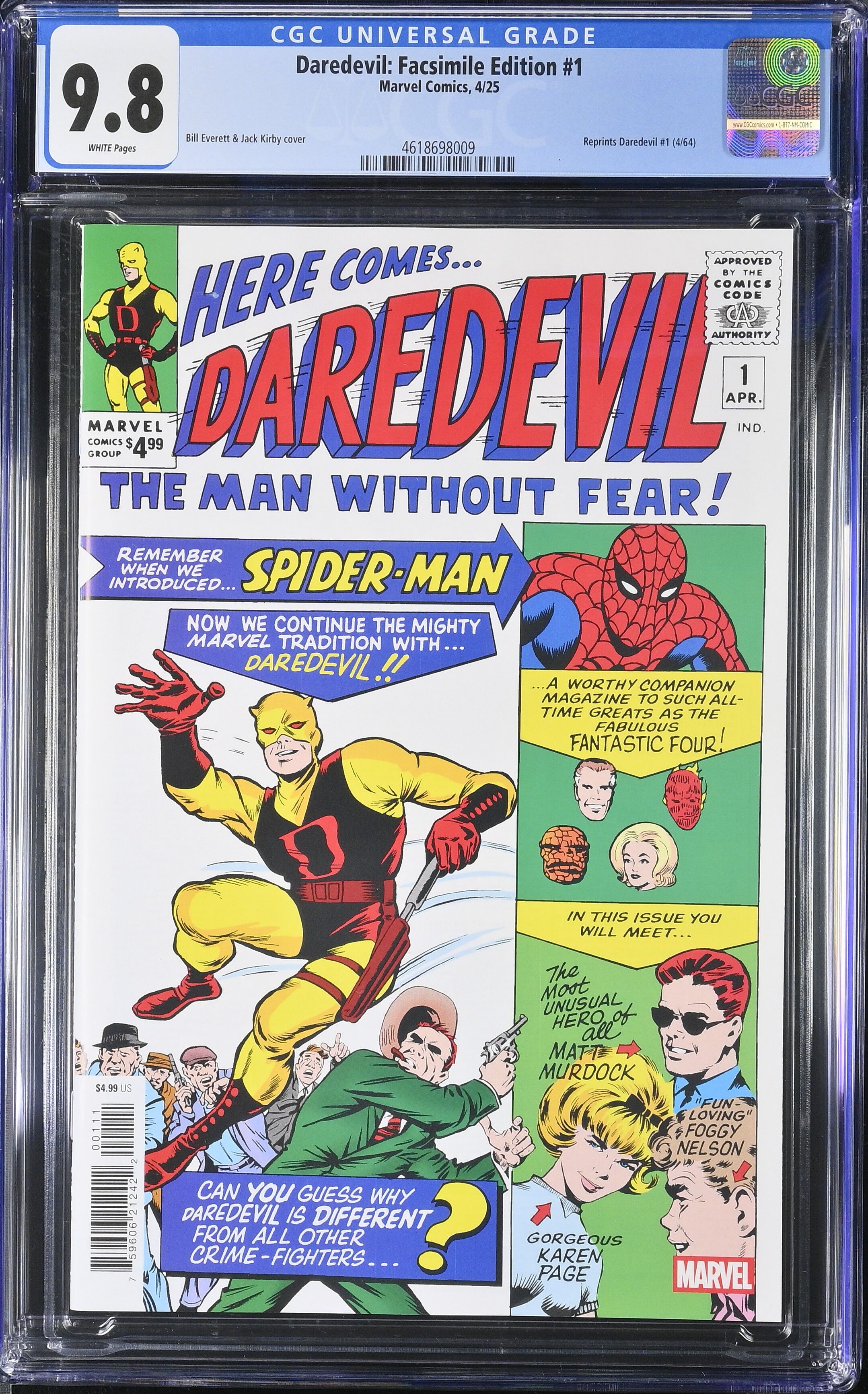 Daredevil: Facsimile Edition Issue 1 - CGC 9.8 Daredevil: Facsimile Edition Issue 1 - CGC 9.8