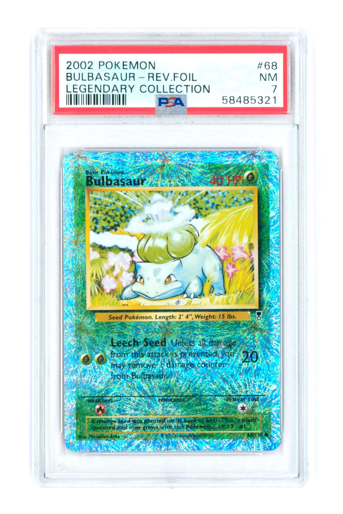 Bulbasaur 68/110 - Legendary Collection - Rev. Foil - 2002 - PSA 7 NM - Pokémon