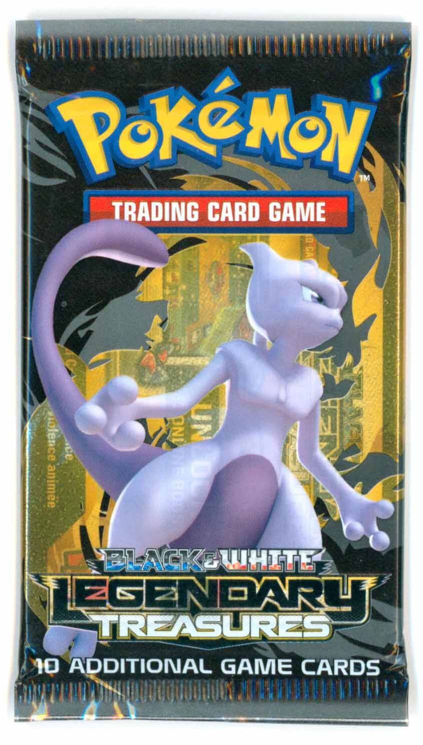 Pokémon Black & White Legendary Treasures Booster Pack Mewtwo (Silver Foil Error Missing) - EN Pokémon Black & White Legendary Treasures Booster Pack Mewtwo (Silver Foil Error Missing) - EN