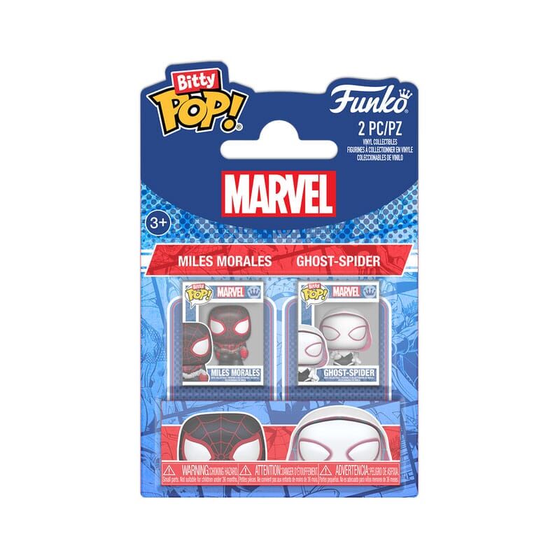 Spider-Man Bitty POP! Vinyl Figur 2er-Pack - Miles Morales & Ghost-Spider - 2,5 cm Spider-Man Bitty POP! Vinyl Figur 2er-Pack - Miles Morales & Ghost-Spider - 2,5 cm