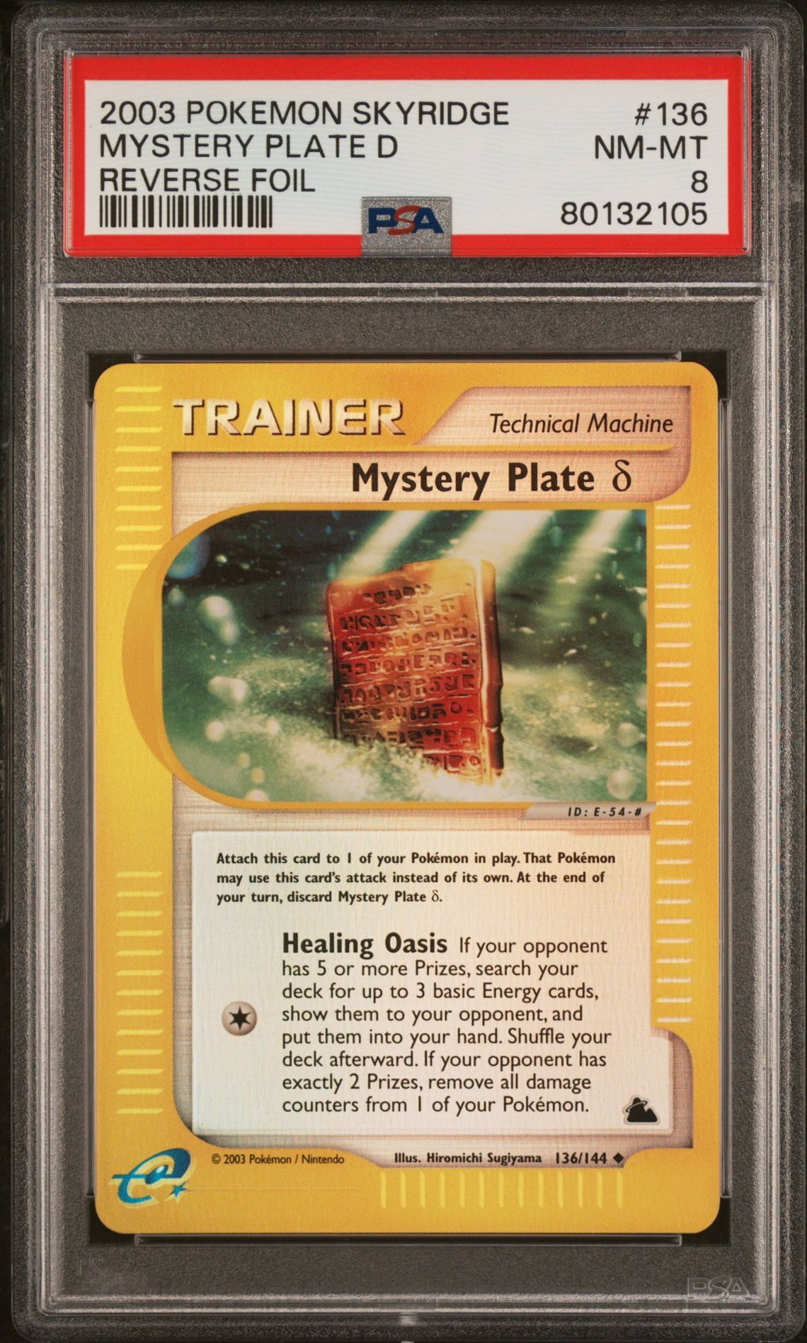 2003 POKEMON SKYRIDGE 136 MYSTERY PLATE D-REVERSE FOIL - PSA 8 NM-MT 2003 POKEMON SKYRIDGE 136 MYSTERY PLATE D-REVERSE FOIL - PSA 8 NM-MT