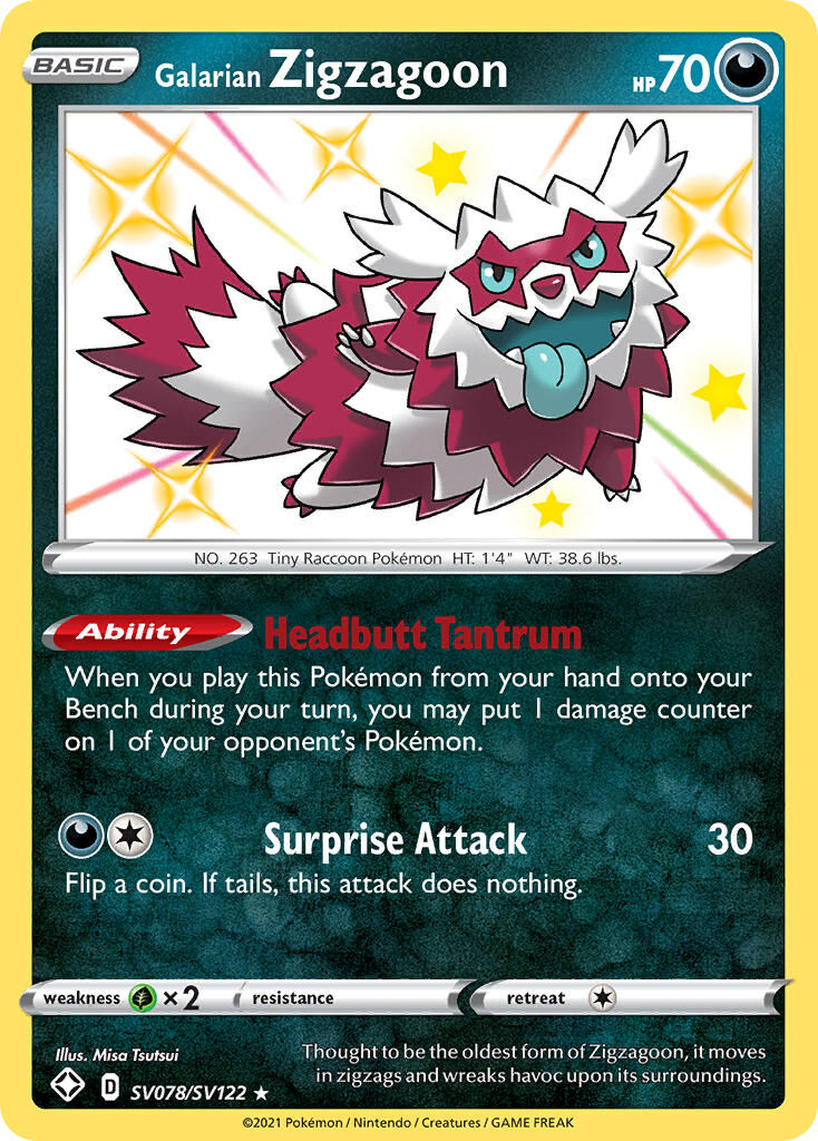 Galarian Zigzagoon - SV078/SV122 - EN