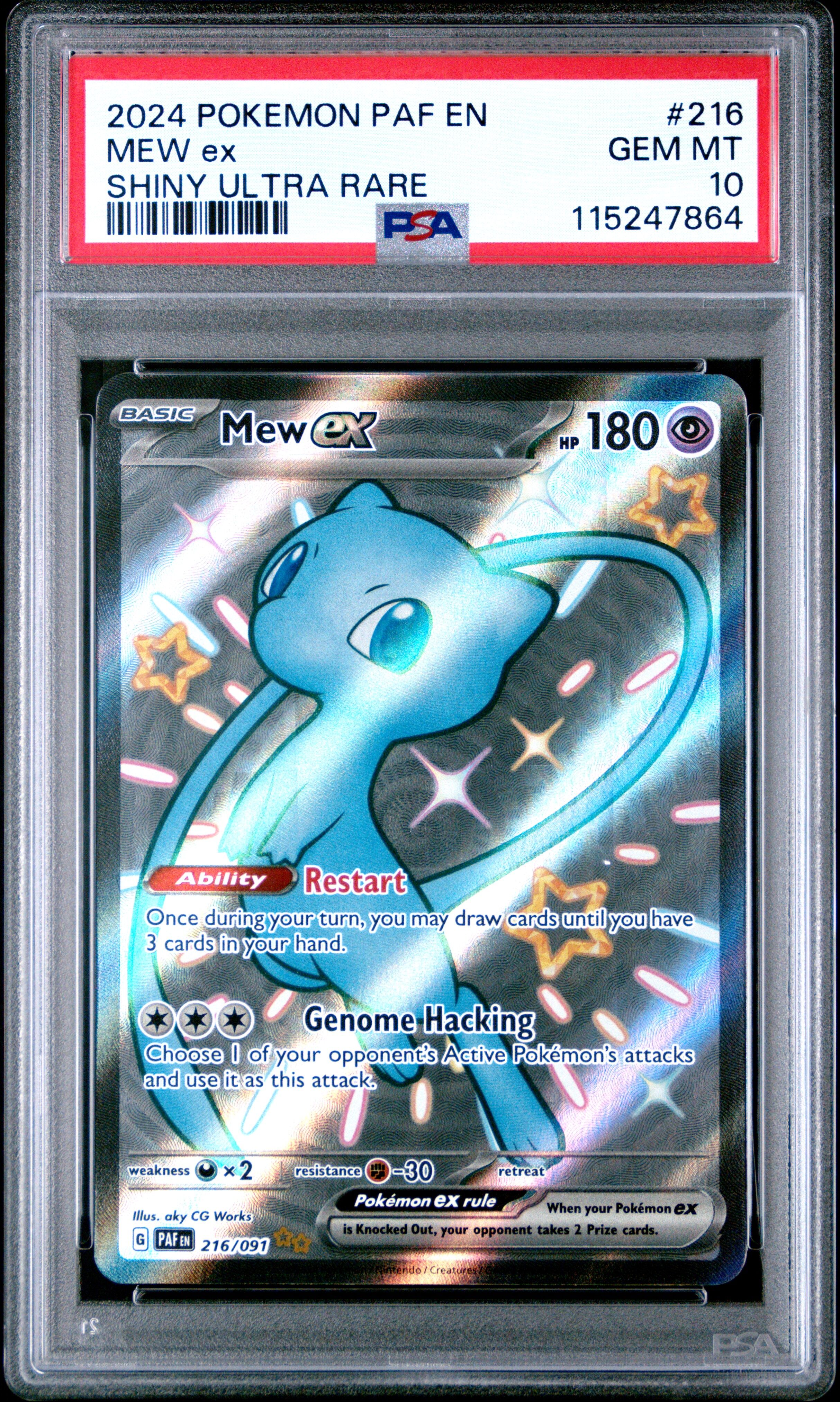 Mew ex 216/091 - Paldean Fates - PSA 10 GEM-MT - Pokémon Mew ex 216/091 - Paldean Fates - PSA 10 GEM-MT - Pokémon