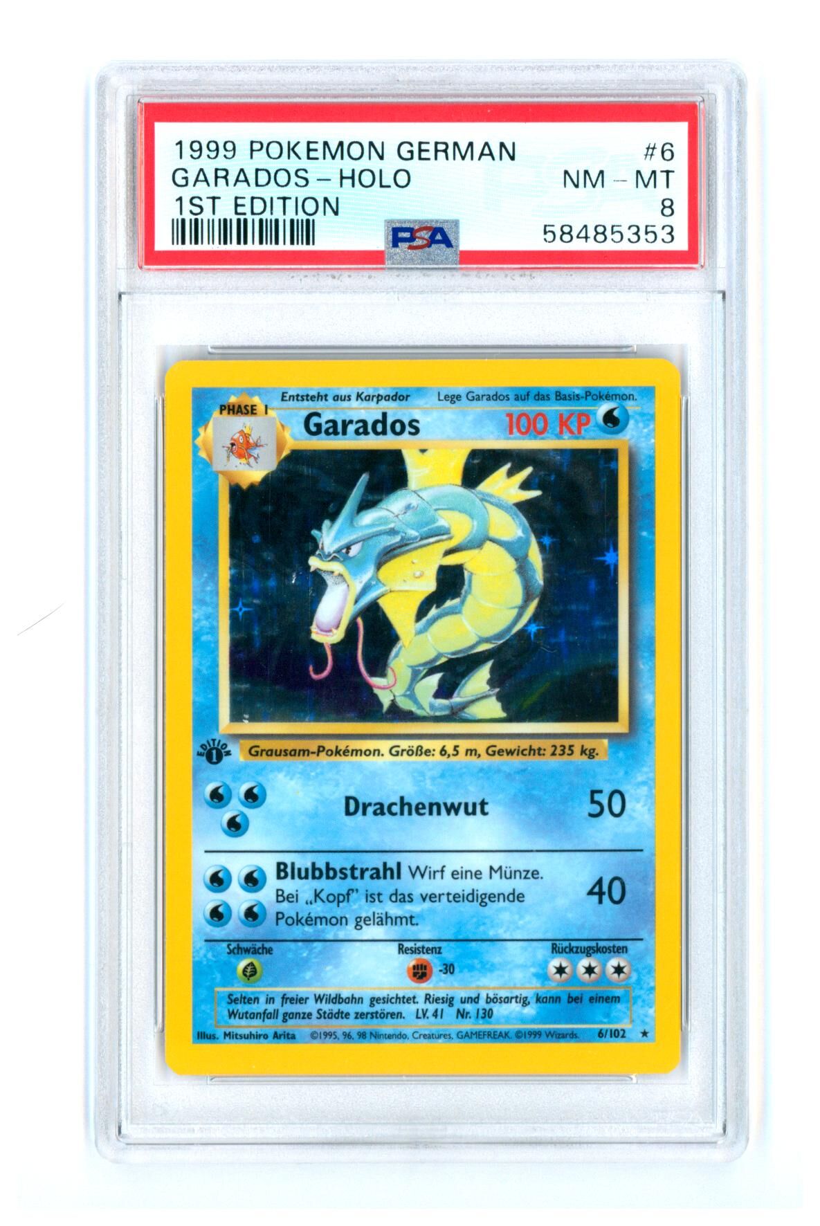 Garados 6/102 - Base Set - 1st Edition - Holo - PSA 8 NM-MT - Pokémon