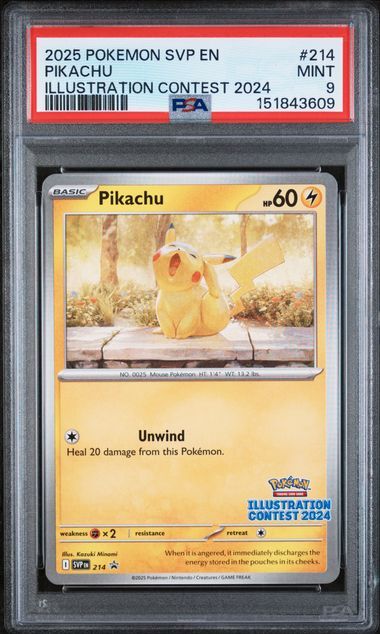 Pikachu Illustration Contest 2024 #214 - svp Black Star Promo - PSA 9 MINT - Pokemon Pikachu Illustration Contest 2024 #214 - svp Black Star Promo - PSA 9 MINT - Pokemon