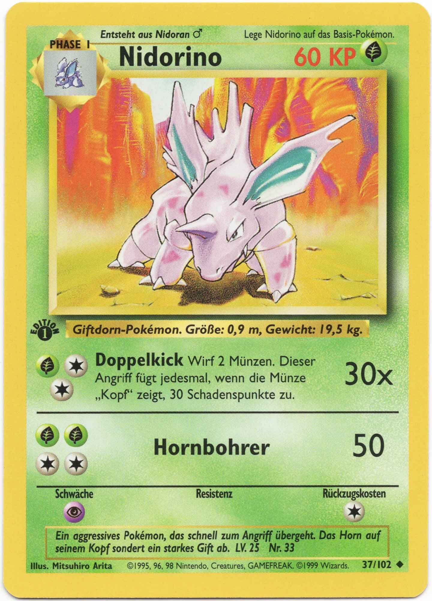 nidorino-37-102-1-edition-pok-mon-tcg Nidorino 37/102 1. Edition - Pokémon TCG
