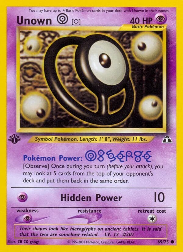 Unown O - 69/75 - Unlimited - EN