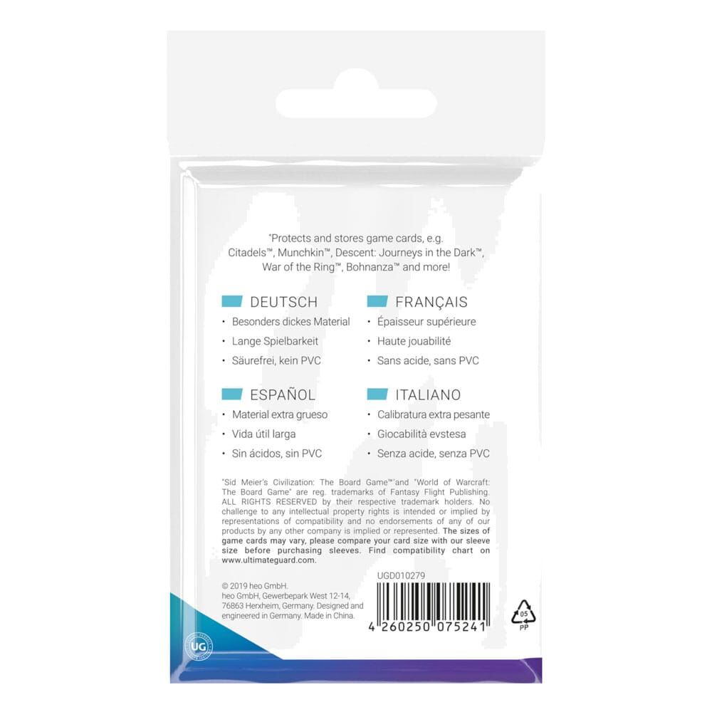 Ultimate Guard Premium Soft Sleeves für Brettspielkarten Standard American (60)