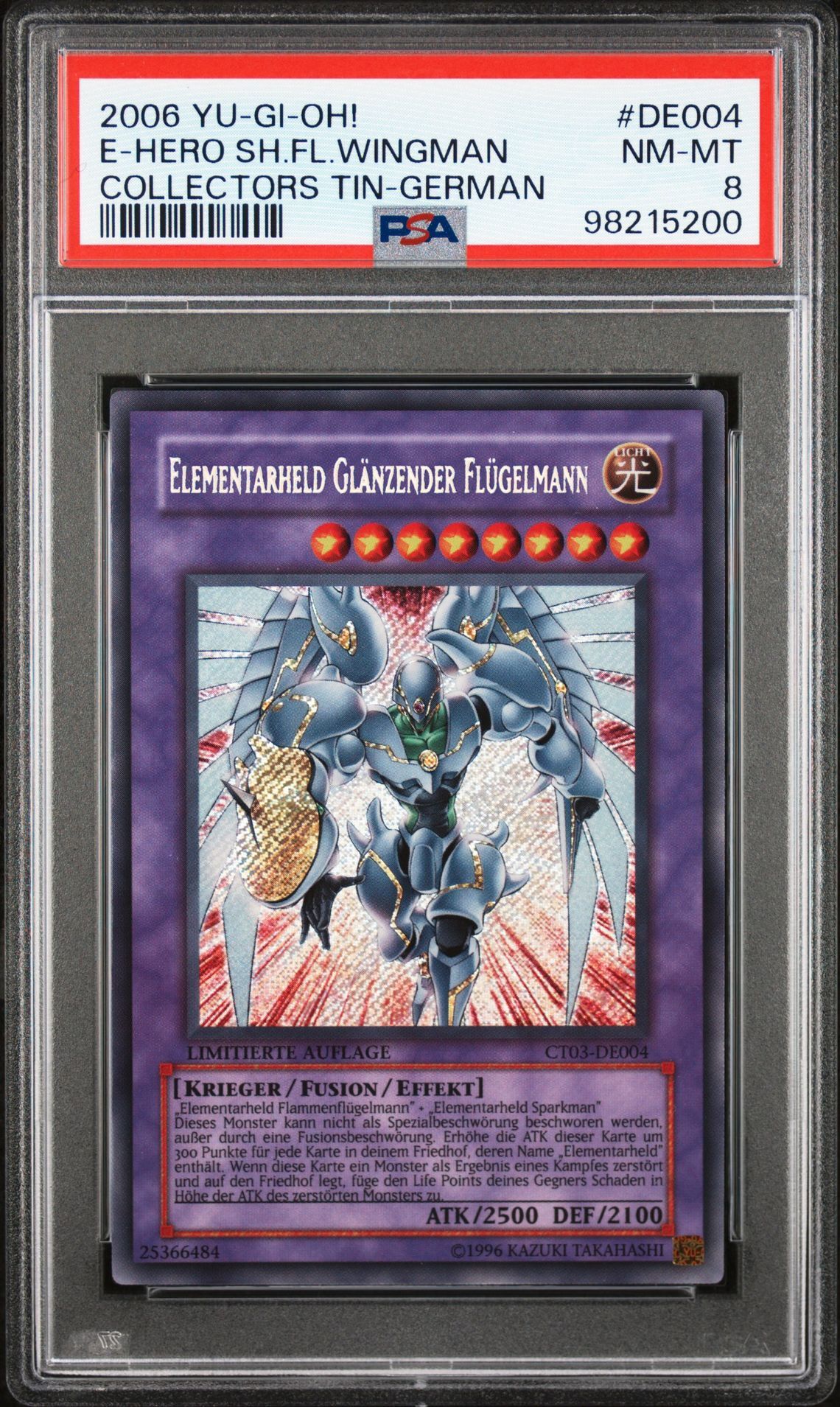 2006 YU-GI-OH! COLLECTORS TIN DE004 ELEMENTAL HERO SHINING FLARE WINGMAN GERMAN - PSA 8 NM-MT - Yu-Gi-Oh! 2006 YU-GI-OH! COLLECTORS TIN DE004 ELEMENTAL HERO SHINING FLARE WINGMAN GERMAN - PSA 8 NM-MT - Yu-Gi-Oh!