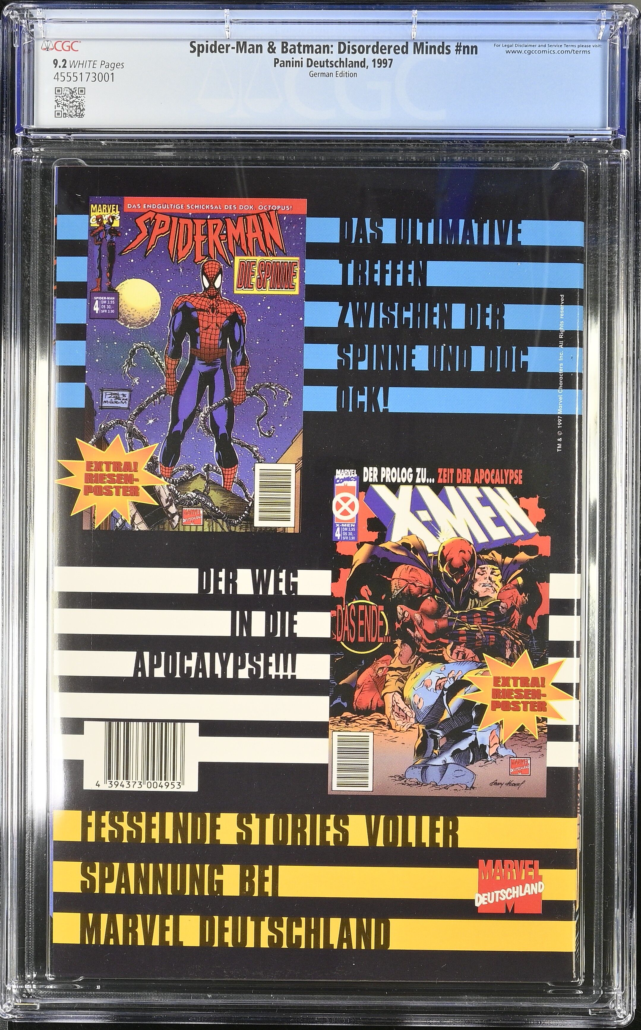 Spider-Man Batman Disordered Minds #nn Marvel DC Crossover #1 CGC 9.2 Top Pop