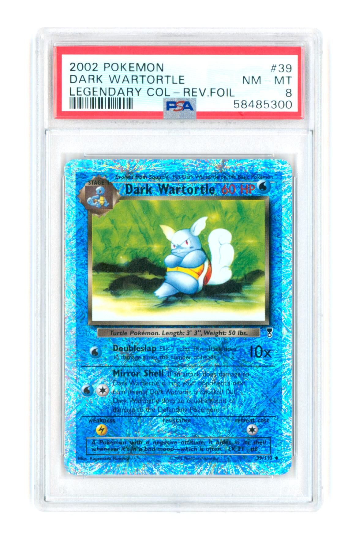 Dark Wartortle 39/110 - Legendary Collection - Rev. Foil - 2002 - PSA 8 NM-MT - Pokémon