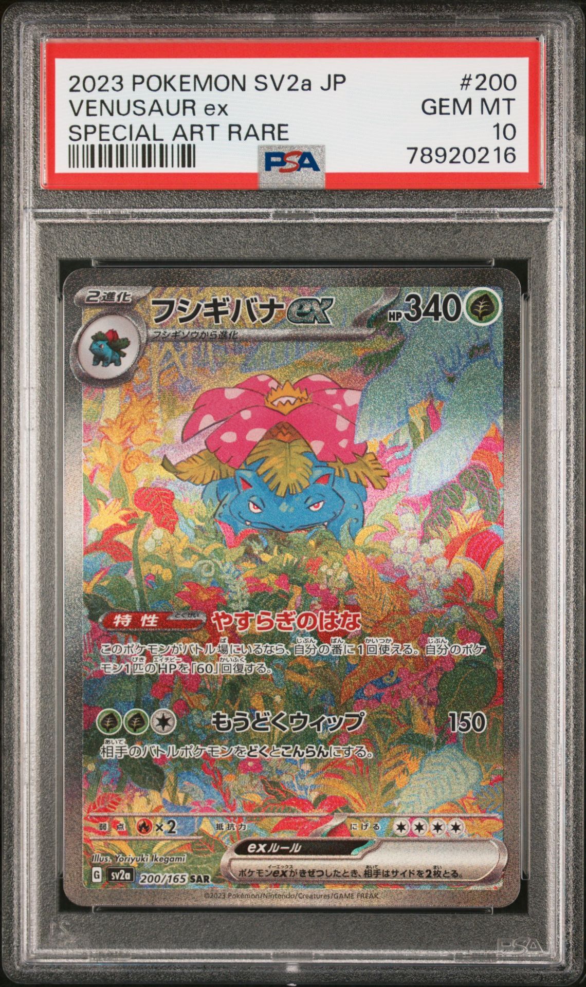 2023 POKEMON JAPANESE SV2a-POKEMON 151 #200 VENUSAUR ex SPECIAL ART RARE - PSA 10 GEM-MT - Pokemon 2023 POKEMON JAPANESE SV2a-POKEMON 151 #200 VENUSAUR ex SPECIAL ART RARE - PSA 10 GEM-MT - Pokemon