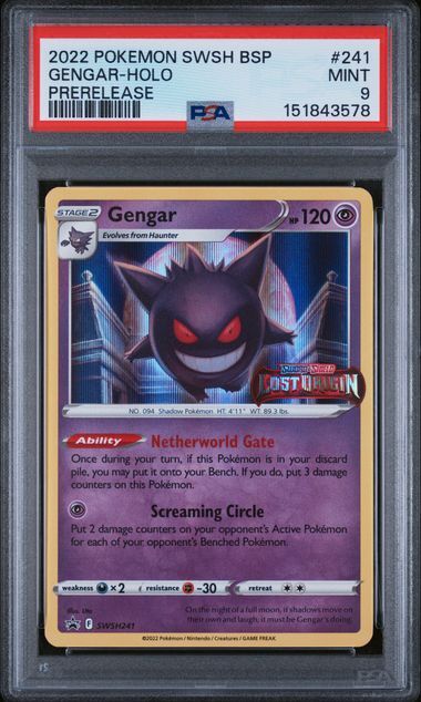 Gengar #241 - Swsh Black Star Promo - Holo - Prerelease - PSA 9 MINT - Pokemon