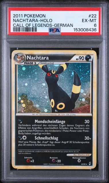 Nachtara #22 - Call Of Legends - Holo - PSA 6 EX-MT - Pokemon