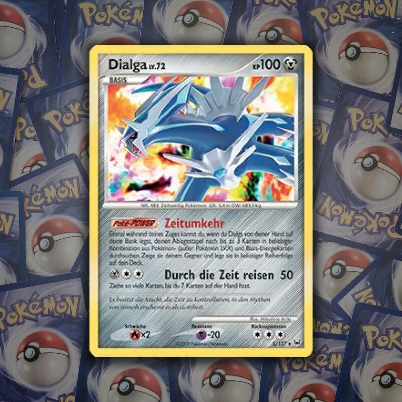 Dialga Pokémon card in German, Legendary Pokémon of the 4th generation from Sinnoh
