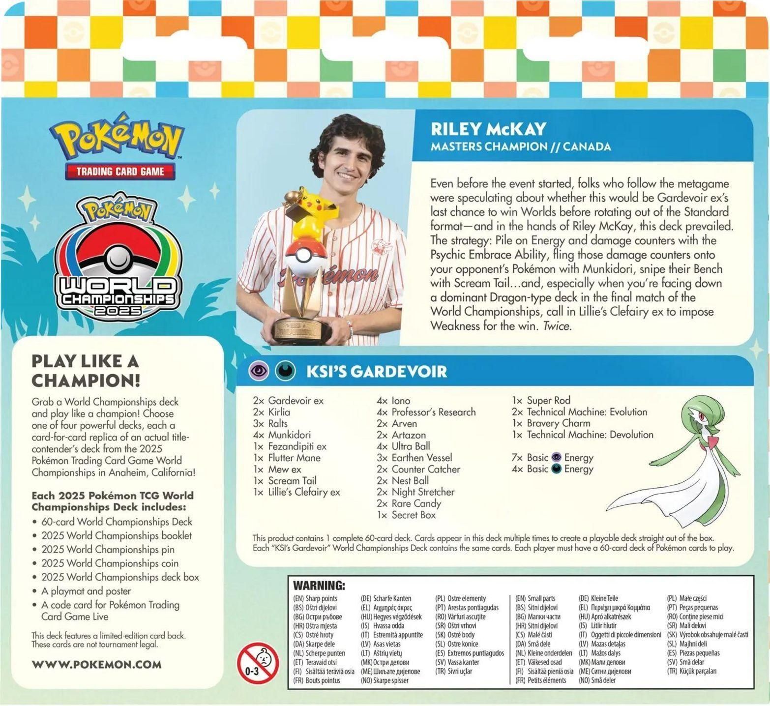 Pokémon TCG: 2025 World Championships Deck - Riley McKay - Gardevoir ex - EN