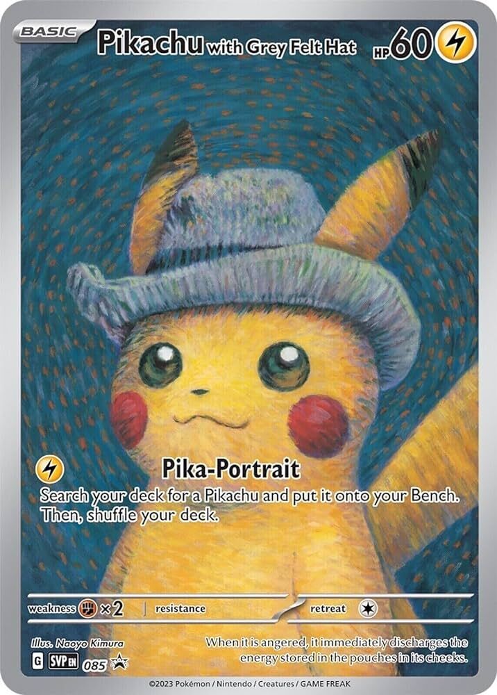 Pikachu with Grey Felt Hat - SVP 085 - EN Pikachu with Grey Felt Hat - SVP 085 - EN