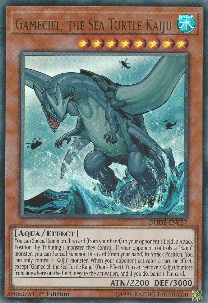 Gameciel, der Kaiju der Meeresschildkröte - DUDE-037 - Ultra Rare - 1. Auflage Gameciel, der Kaiju der Meeresschildkröte - DUDE-037 - Ultra Rare - 1. Auflage