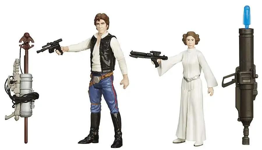 Star Wars A New Hope Han Solo Princess & Leia Organa Action Figure 2-Pack [Firing Hook]