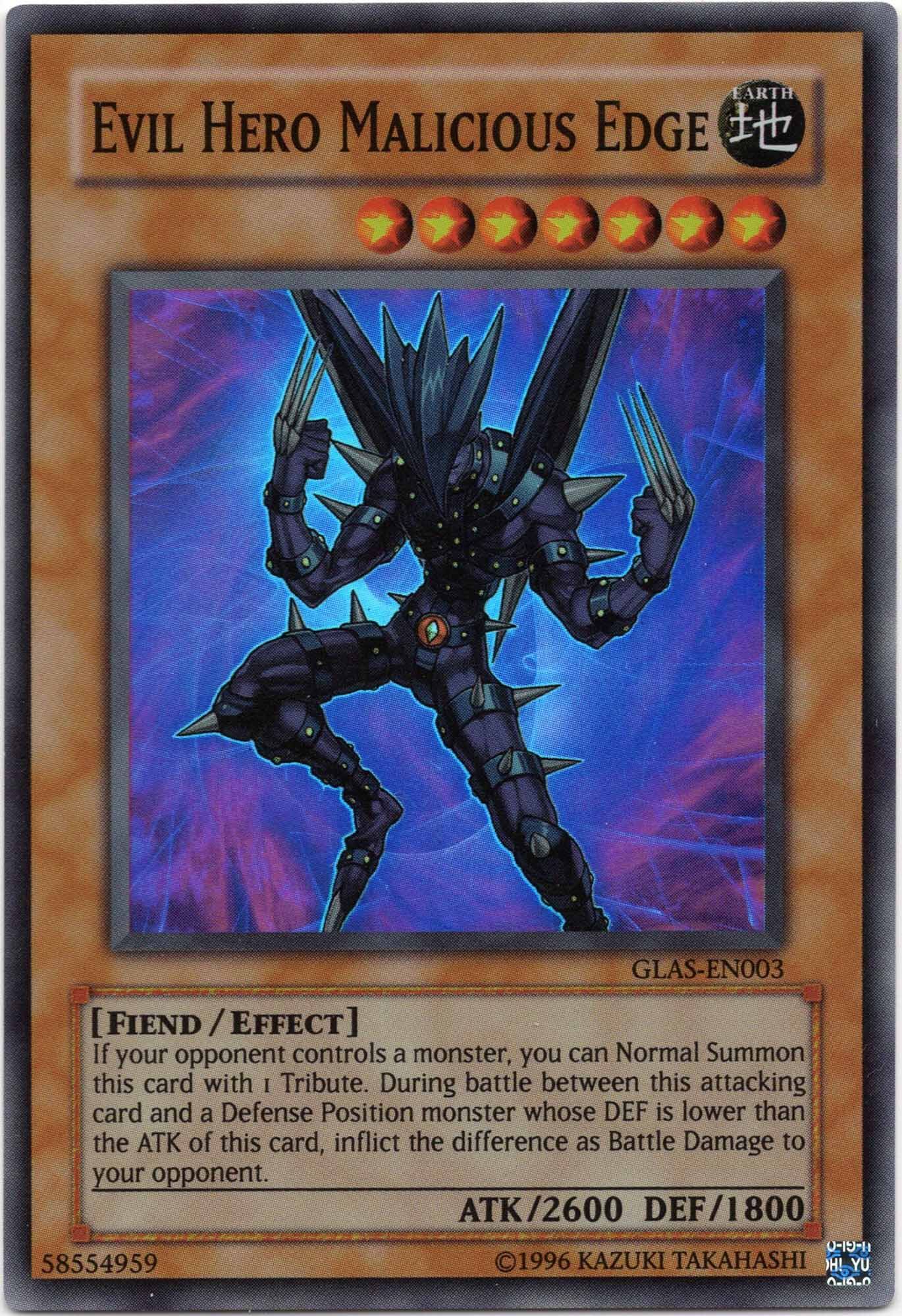 evil-hero-malicious-edge-glas-en003-super-rare-near-mint Evil HERO Malicious Edge - GLAS-EN003 - Super Rare (Near Mint)