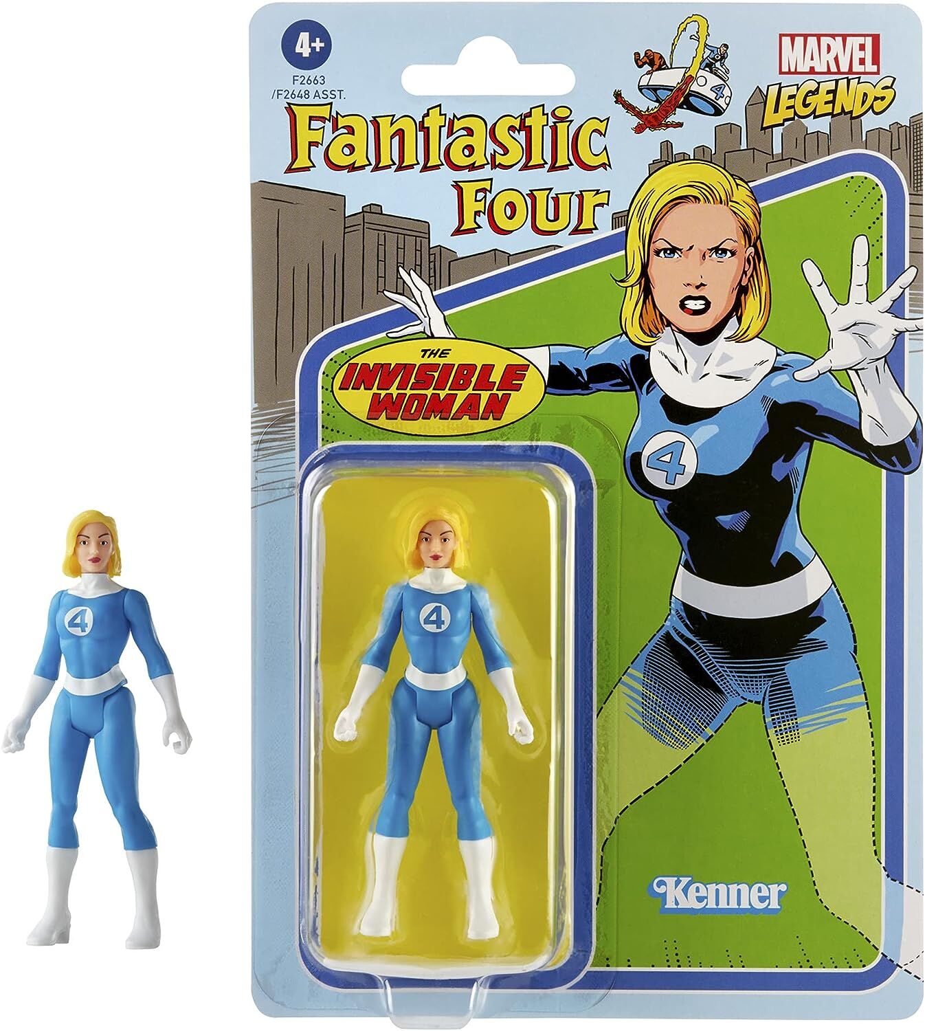 Marvel Legends Retro 375 Collection Invisible Woman Actionfigur - 9.5 cm