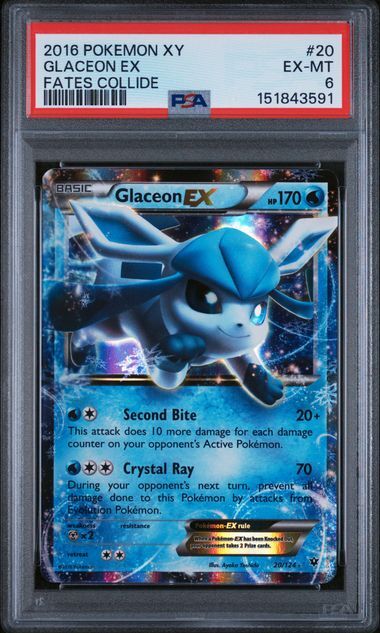 Glaceon ex #20 - XY Fates Collide - PSA 6 EX-MT - Pokemon Glaceon ex #20 - XY Fates Collide - PSA 6 EX-MT - Pokemon