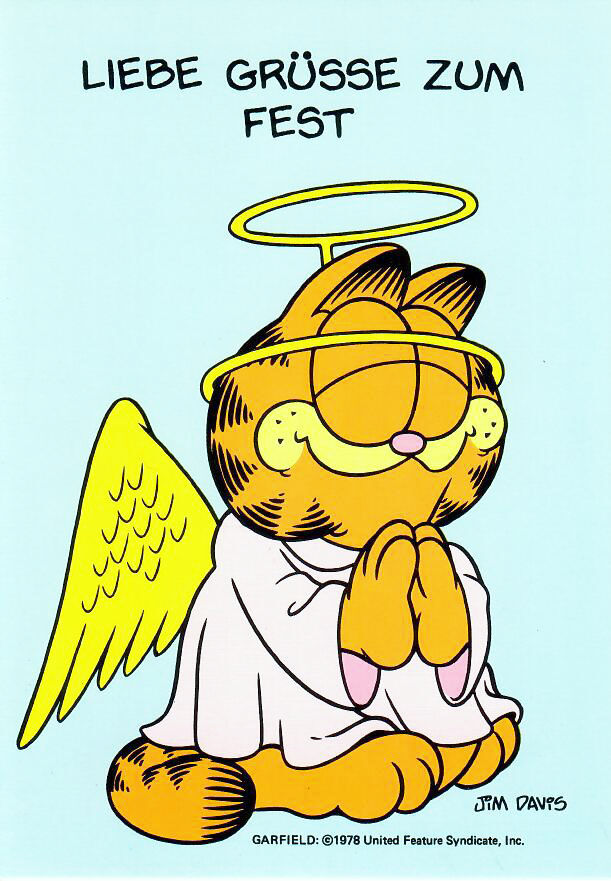 Garfield Postkarte LIEBE GRÜSSE ZUM FEST