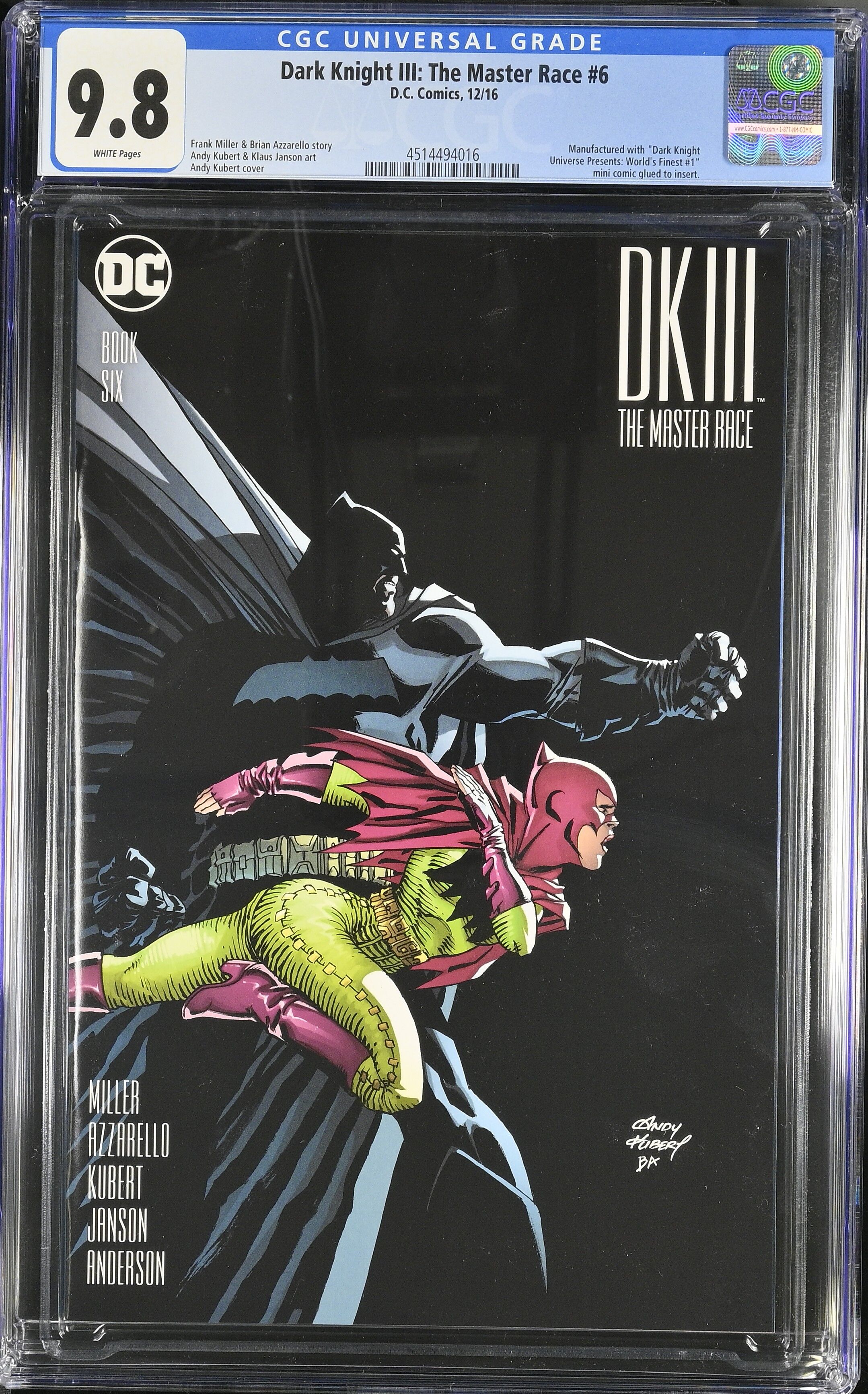 Dark Knight III The Master Race #6 CGC 9.8 Top Pop!
