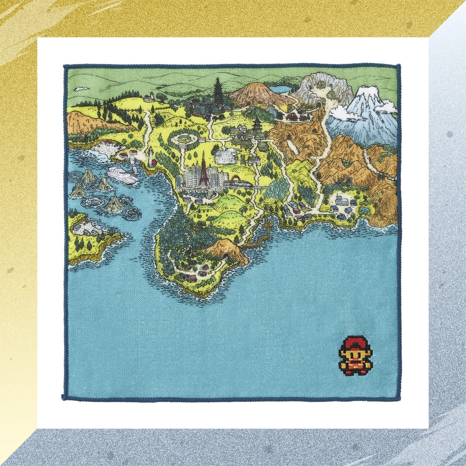 Hand Towel Johto Region Map (Pokemon Gold/ Silver 25th Anniv)