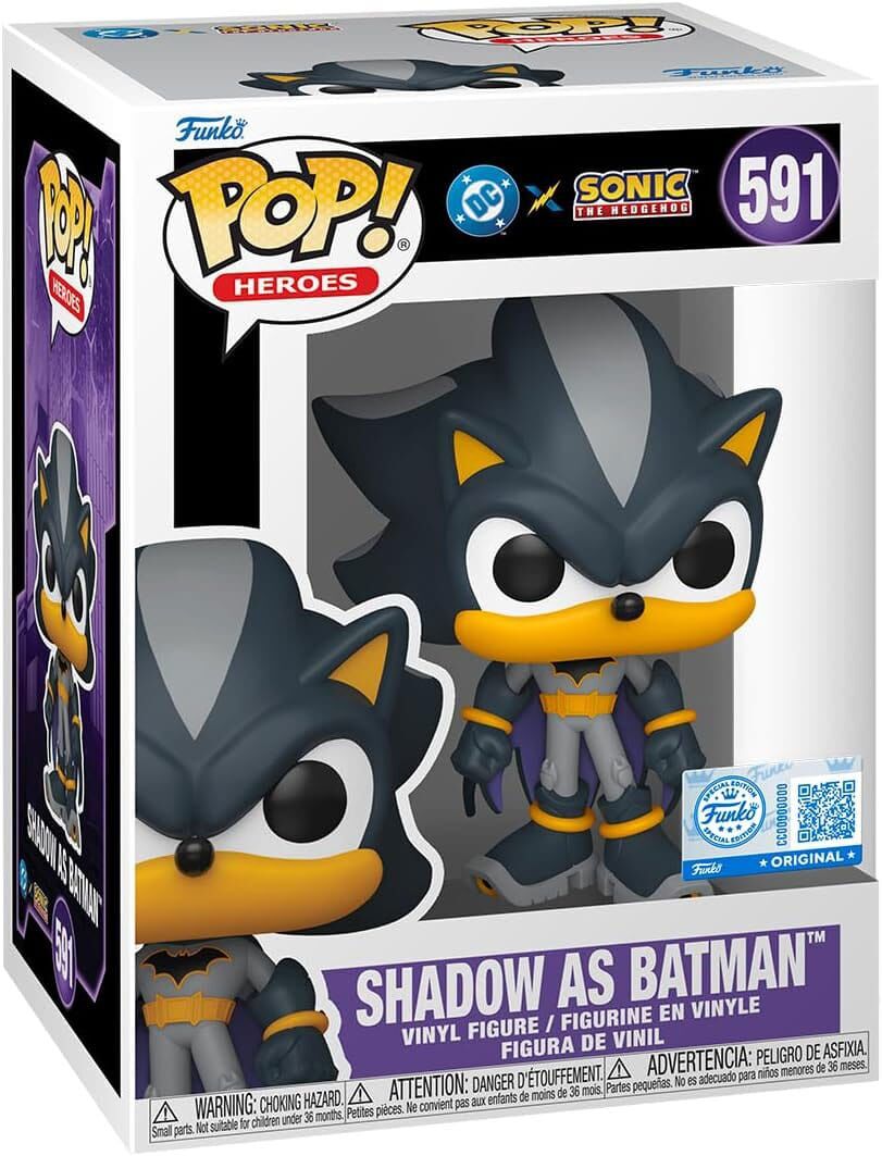 DC's Justice League and Sonic the Hedgehog POP! #591 Movies Vinyl Figuren Shadow as Batman 9 cm