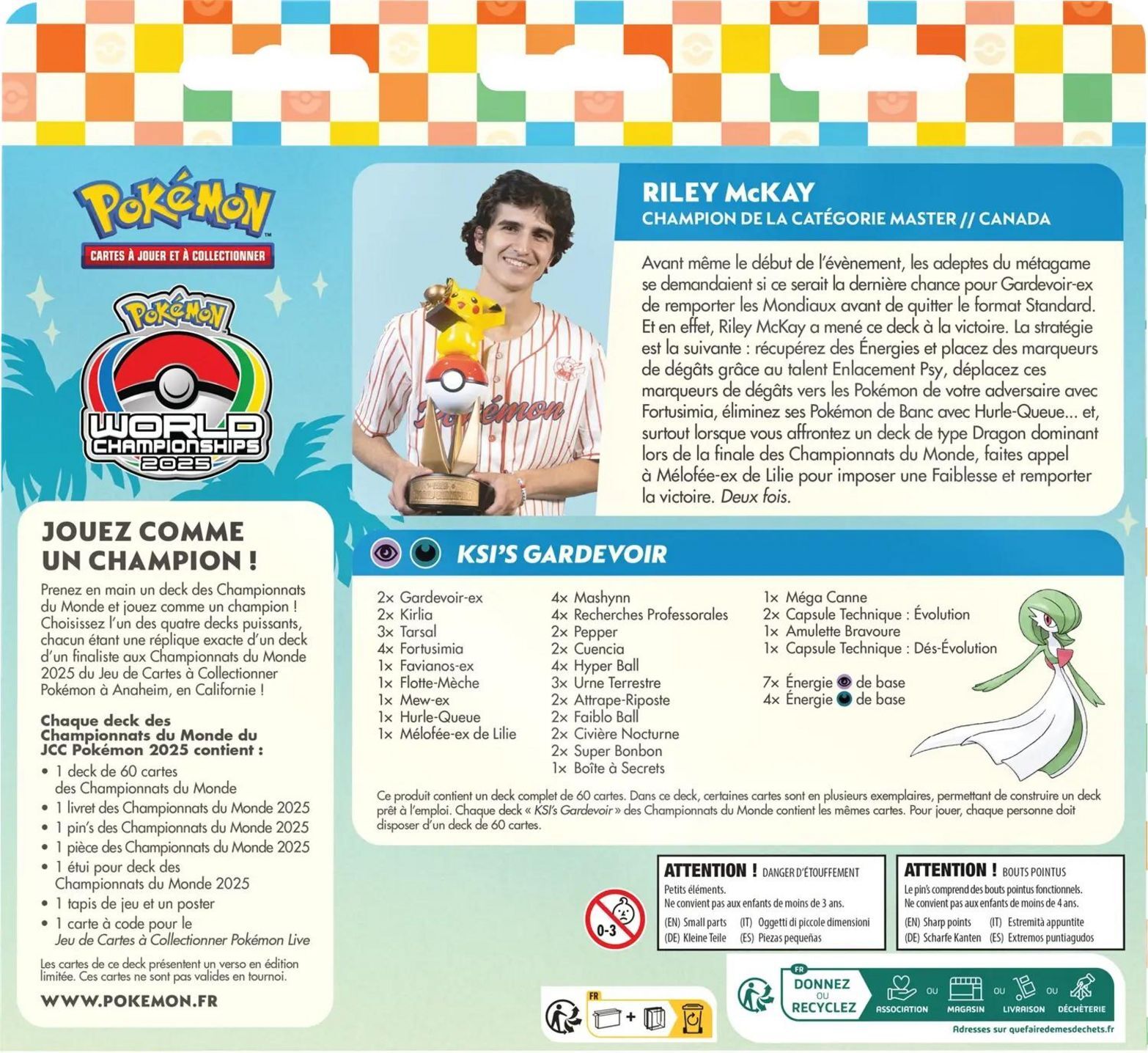 Pokémon JCC: Deck des Championnats du Monde 2025 - Riley McKay - Gardevoir ex - FR