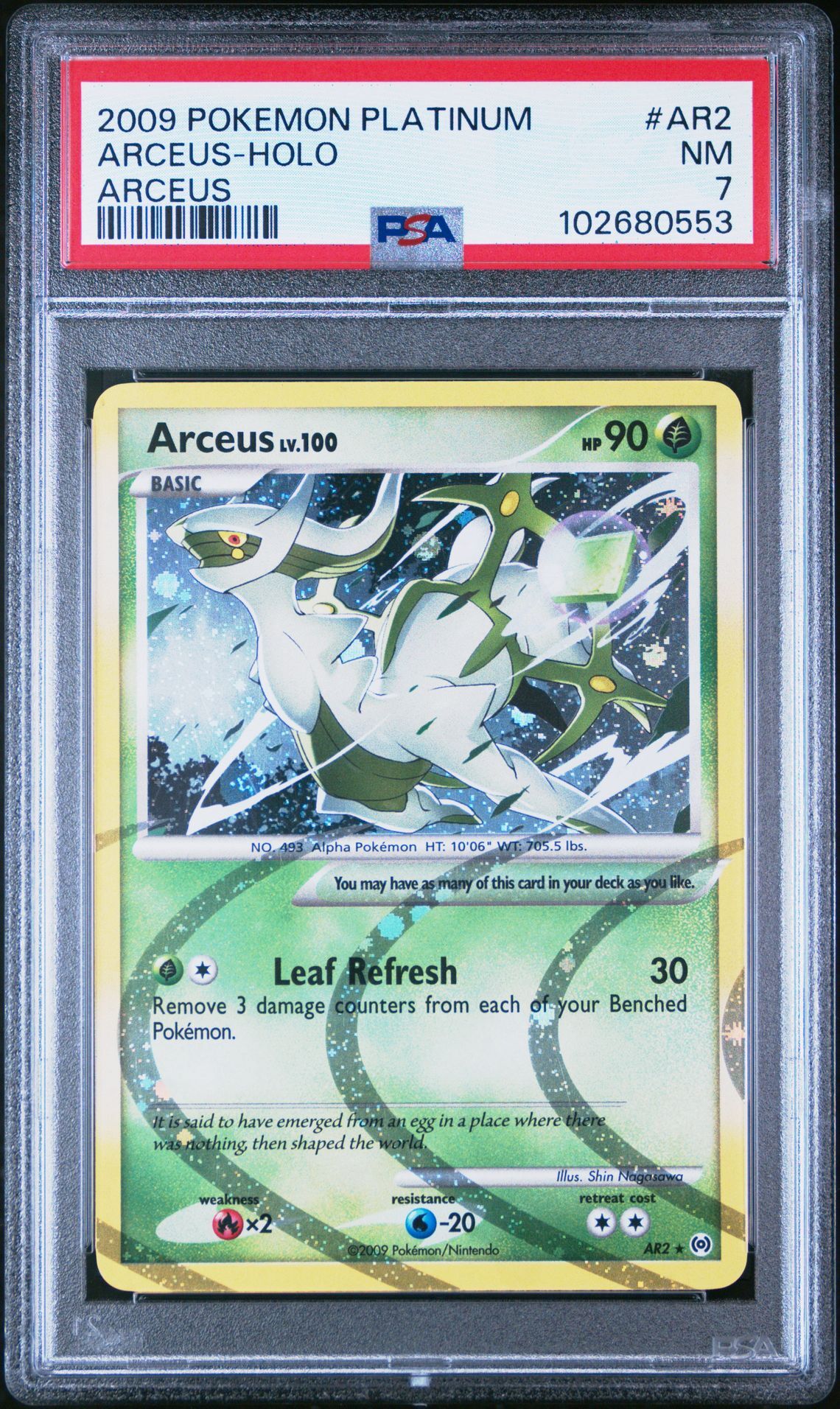 2009 POKEMON PLATINUM ARCEUS AR2 ARCEUS-HOLO - PSA 7 NM - Pokémon