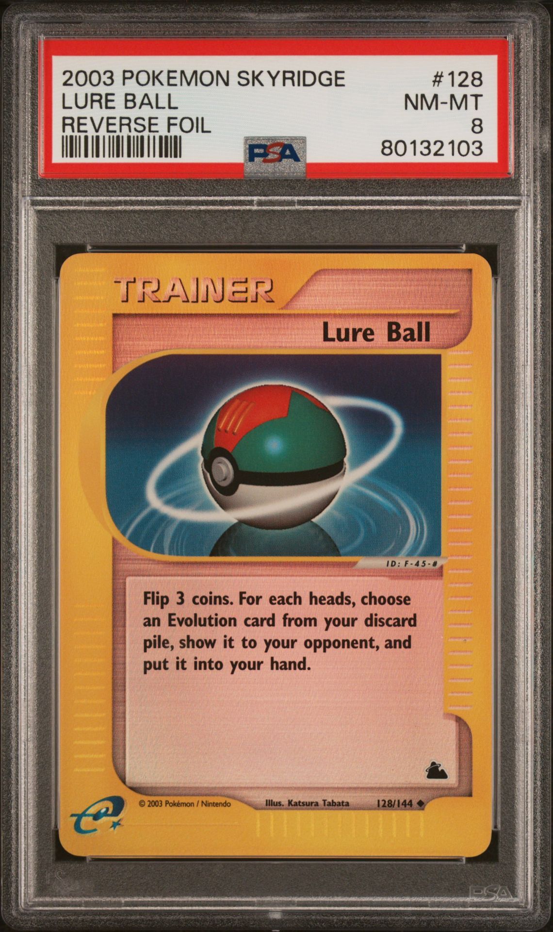 2003 POKEMON SKYRIDGE 128 LURE BALL-REVERSE FOIL - PSA 8 NM-MT 2003 POKEMON SKYRIDGE 128 LURE BALL-REVERSE FOIL - PSA 8 NM-MT